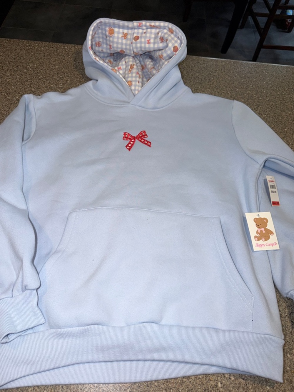 Happy Camper Blue Hoodie - "Spread A Little Love" - Picture 3 of 3